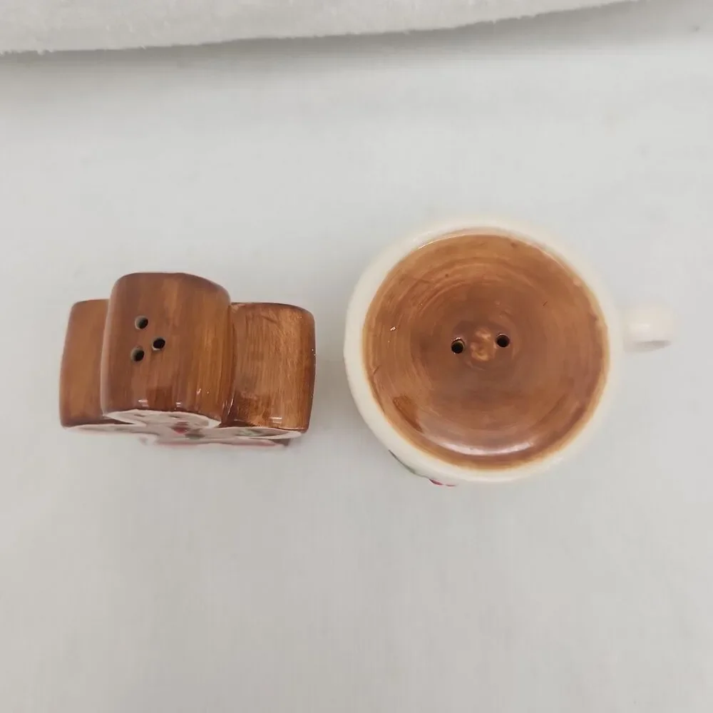 Salt & Pepper Shakers Ceramic CTW Home Collection Gingerbread Man Cup Of Coffee